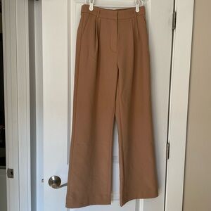 Abercrombie & Fitch Sloan Wide-Leg High-Waisted Tailored Pant, Brown, Size 27/4R